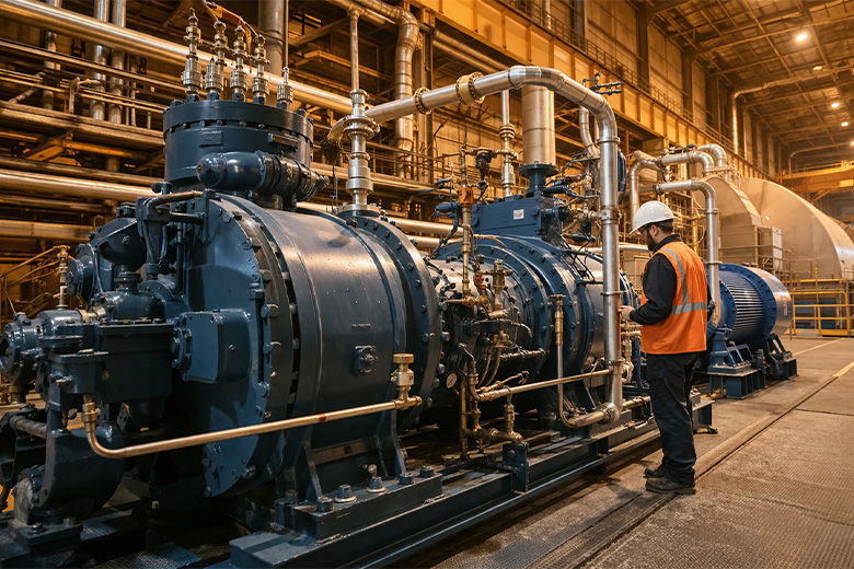 High-pressure boiler feed pump installed in thermal power plant